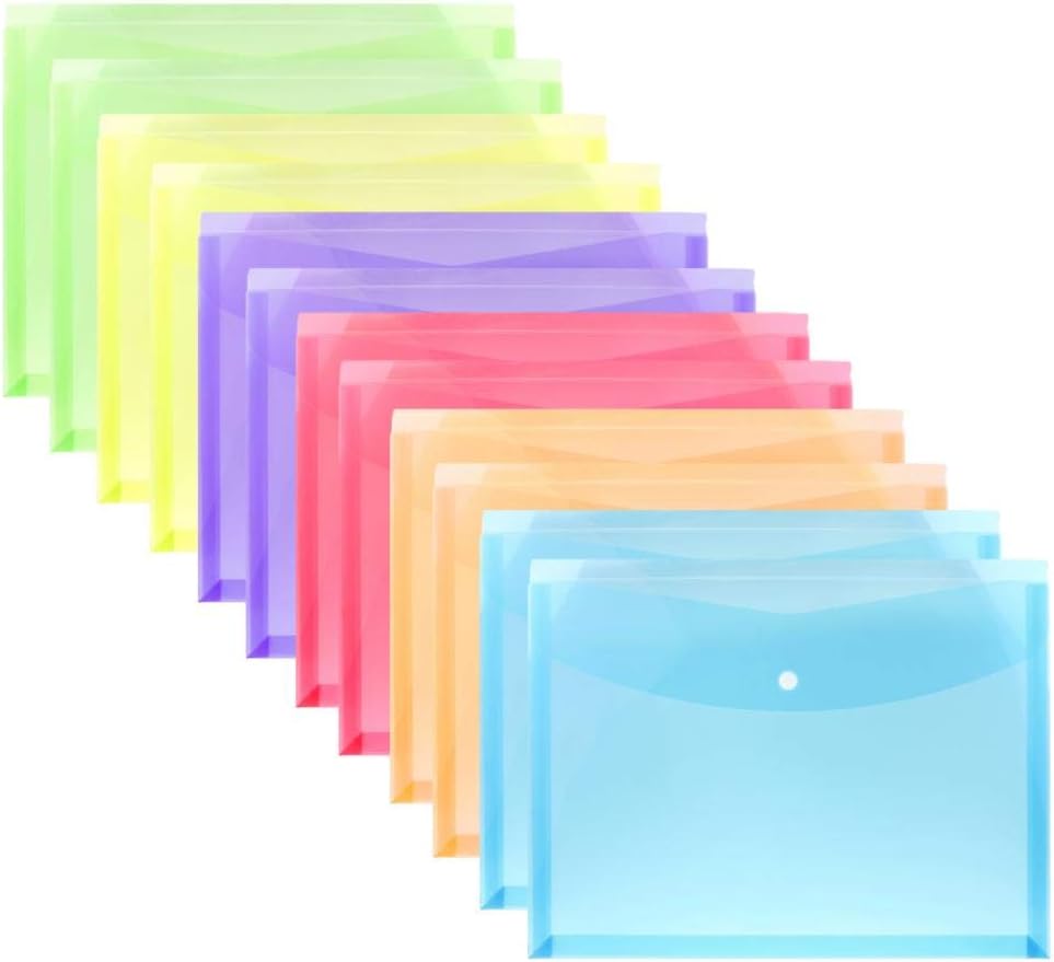 FJCA Plastic Legal Size Envelopes with Snap Closure