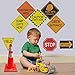 Traffic Signs Cutouts Construction Birthday Party Supplies for Boys Set of 8