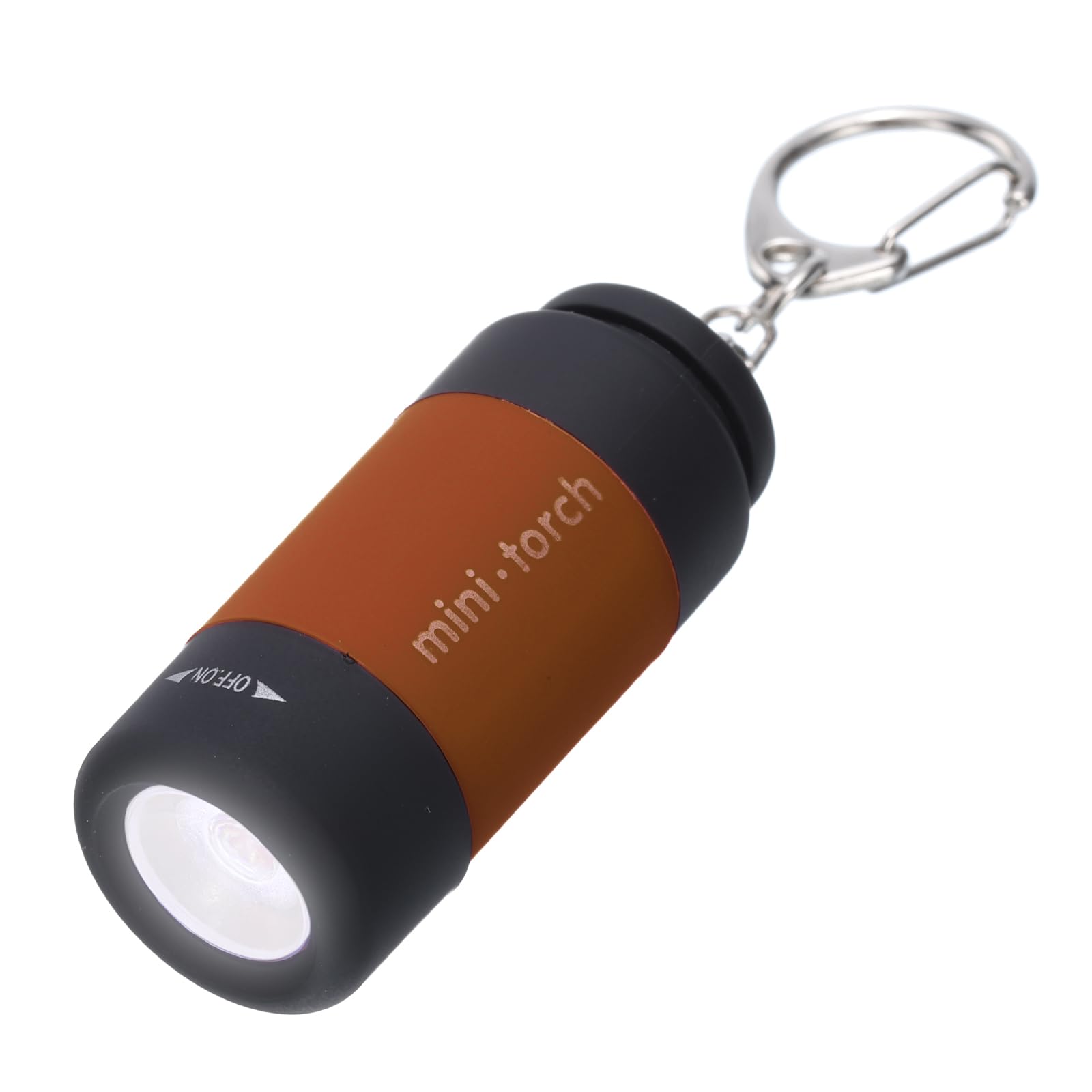 PATIKIL Mini Keychain Flashlight, Pocket LED Flashlight Portable Torch USB Rechargeable for Outdoor Camping Party, Brown