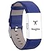 For Fitbit Charge 2 Bands Blue, Henoda Leather Wristband for Fitbit Charge 2 Replacement Strap Women Men Large Small