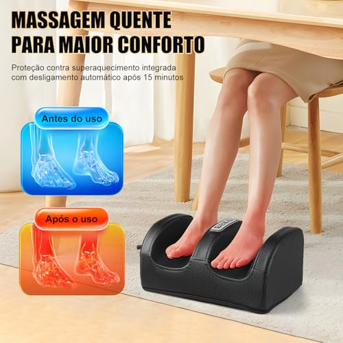 Massageador Shiatsu para Os Pés ou Pernas, Massageador Elétrico para Pés e Pernas com Shiatsu Foot Bivolt