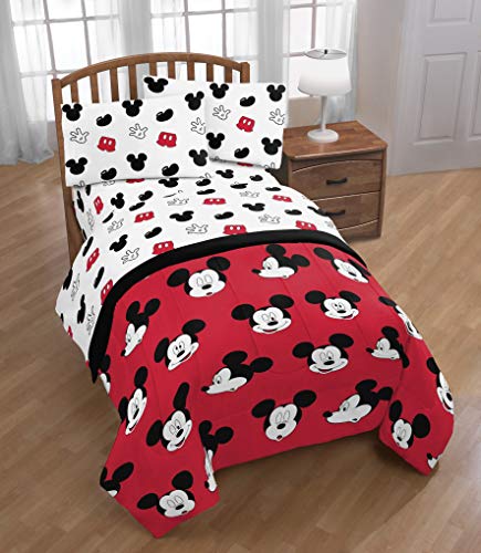 Jay Franco Disney Mickey Mouse Cute Faces Full Sheet Set - Super Soft ...