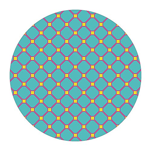 iPrint Yoga Pilates Mat,55.1”x3.5MM Thick Round Yoga Mat Meditation Pad,Foldable,Multy Colourful Pattern Hot Yoga,Bikram,Pilates,Barre&Home Decoration