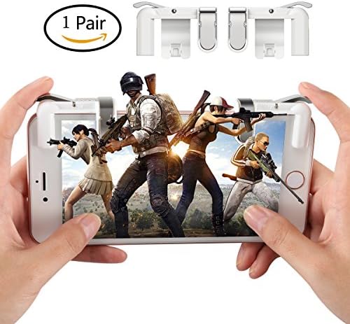 Mobile Game Controller,[Updated Version]Aimus Survival Game Controller Joystick Sensitive Shoot and Aim Triggers 1 Pair for Knives Out/PUBG/Rules of Survival for 4.5-6.5inch Android IOS Phone(White)