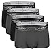 DAVID ARCHY Men's 4 Pack Ultra Soft Micro Modal Underwear Breathable Trunks with Fly (M, Black/Dark Gray)