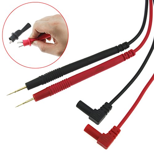 huanban072 1 Pair Probe Gold Plated Probe Test Leads Probe Cable for Multimeter Needle Tip + Alligator Pliers
