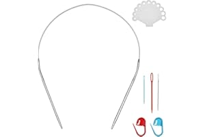 XENTRLOLOGIC 17inch (43cm) Stainless Steel Circular Knitting Needle Size US 4 (3.5mm) Metal Knitting Needles Set for Making Sweater Shawl Scarf