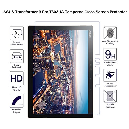 ASUS Transformer 3 Pro T303UA Tempered Glass Screen Protector - MOTONG Screen protector for ASUS Transformer 3 Pro T303UA,9 H Hardness, 0.3mm Thickness,Made From Real Glass