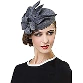HIMESPORT Wool Felt Flower Elegant Fedora Hats Women Fascinators Wedding Hat Pillbox Hats Formal Church Derby Dress Fedoras