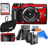 Olympus TG-5 Waterproof ALL YOU NEED RUGGED Digital Camera BUNDLE + DigtalAndMore Micro Fiber Lens Cleaning Cloth (RED, 16GB SD CARD)