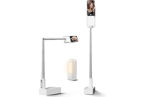 Viozon Extendable Selfie Phone Stand,Overhead Mount,Selfie Light,360° Rotation Rechargeable Wireless Foldable 5 Brightness&3 Color LED Light for Recording/Live Streaming/YouTube/Tiktok/Photography-V10