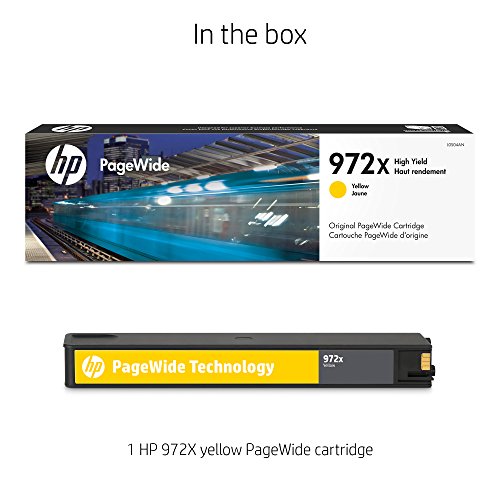 HP 972X Yellow High Yield Original PageWide Cartridge (L0S04AN) for HP PageWide Pro 452dn 452dw 477dn 477dw 552dw 577dw 577z