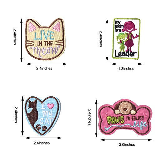 SHELCUP Cool Embroidered Iron on Patches, for Jackets, Packs, Jeans, Assorted Styles, 9pcs Pets