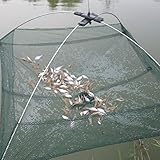 KINGSO Nylon Folding Fish Netting Fishing Net Baits Crab Lobster Shrimp Crawfish Trap Cast Dip Net 23.6x23.6 Inch