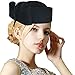 Lawliet Ladies Teardrop Fancy Wool Fascinator Cocktail Pillbox Hat Formal Racing A253 (Black)