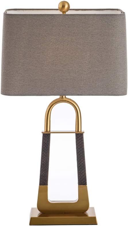 Boy Bedroom Table Lamp, Luxurious Man-made Texture Table Lamp, Handmade Fabric Lampshade Bedroom Table Lamp, Metal Bracket Living Room Table Lamp for Girl Bedroom Study Bedside Lamp, E27, Button Switc