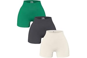 OQQ 3 Piece for Women Yoga Shorts Workout Athletic Seamless High Wasit Gym Leggings