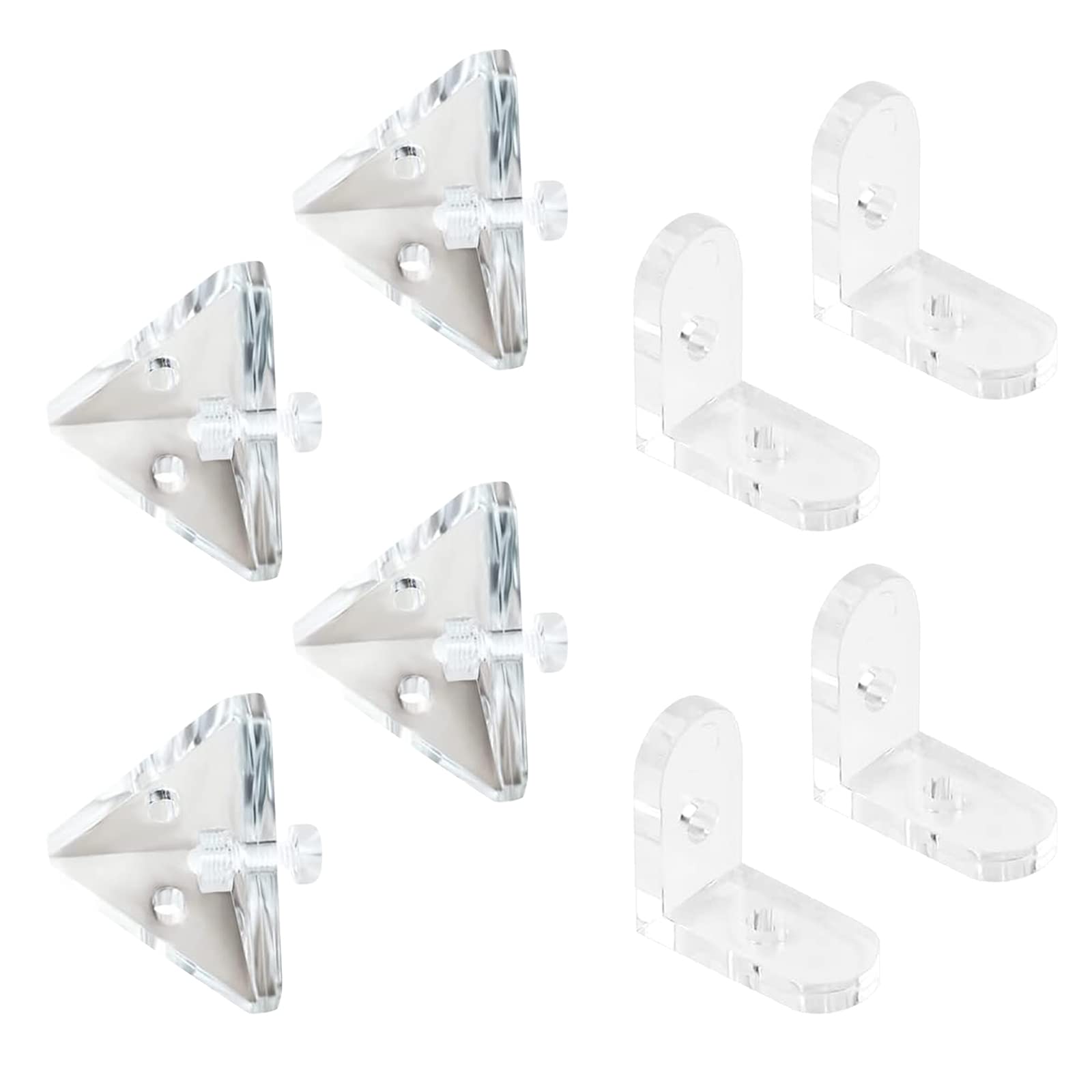 MOROBOR Acrylic Corner Bracket, 3 Hole Right Angle Clear Brackets and 90 Degree L Shape Corner Bracket with Mounting Screws for Display Box — image 1