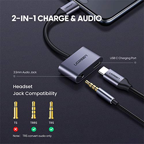 UGREEN USB C Jack Adapter en USB C Oplader 2-in-1 Splitter Hoofdtelefoon Adapter voor Huawei P30 Pro, P20 Pro, P20, Mate… - Afbeelding 3