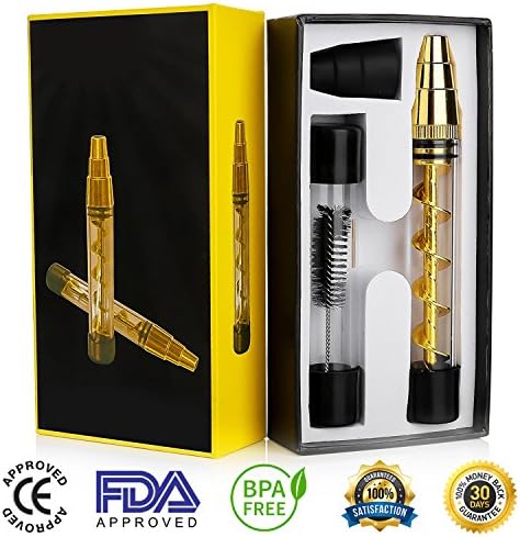 Twistye Blunt – Premium Twisty Glass Blunt with Newest Design Glass Tip Rolling Blunt – Mechanical Adapter for Tea, Herb Leaves, Spices, Coffee Beans, Innovative Espresso Machine With Accessories