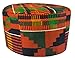 Decora Apparel African Kente Kufi Kofi Mens Hats, Gold Costume Kufi Hats for Men Women Headwear 7 0/8, 56 cm, P03 Gold Maroon