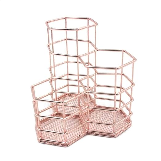 AOLVO Metall Stifthalter, Hohl Stiftehalter Stifteorganisator Make-up-Pinsel Vase Pot Box Case Schreibtisch aufbewahrung Büro