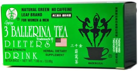 6 Boxes of 3 Ballerina Dieters' Drink Extra Strength 18 bags/per box by Natural Green Leaf