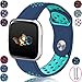 Wepro For Fitbit Versa Bands Sport Silicone Replacement Breathable Strap Bands for New Fitbit Versa Smart Fitness Watch, Large, Blue on Green