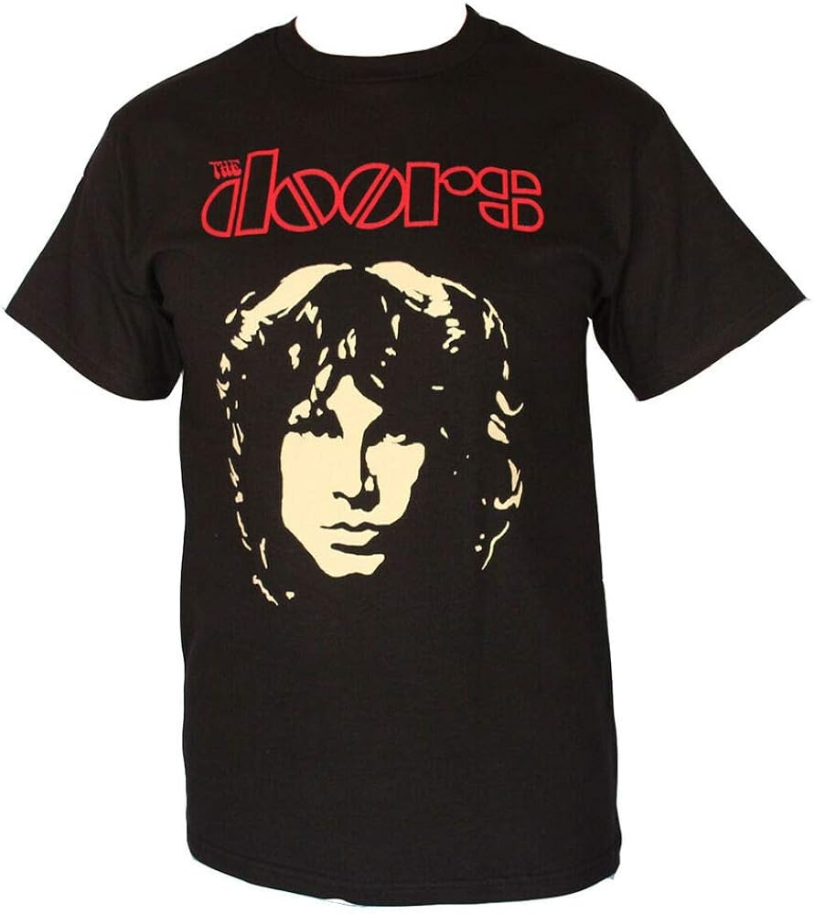 The Doors Men's TShirt Black Red Logo Amazon.de Bekleidung