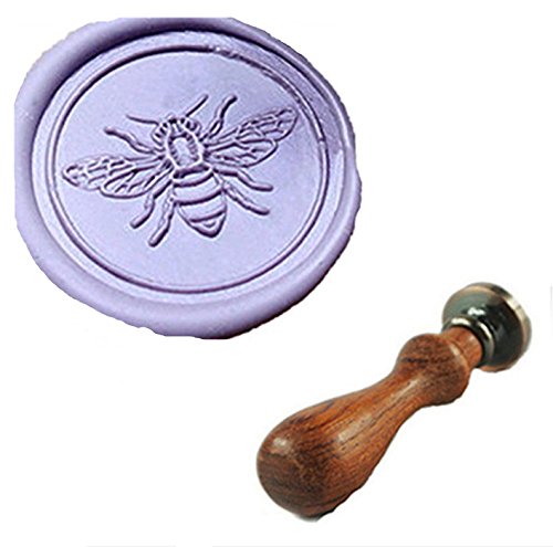 MDLG Bee Wax Seal Stamp Christmas Invitation Package Envelope Sealing Stamp Bee Wax Seal Stamp Rosewood Handle Set