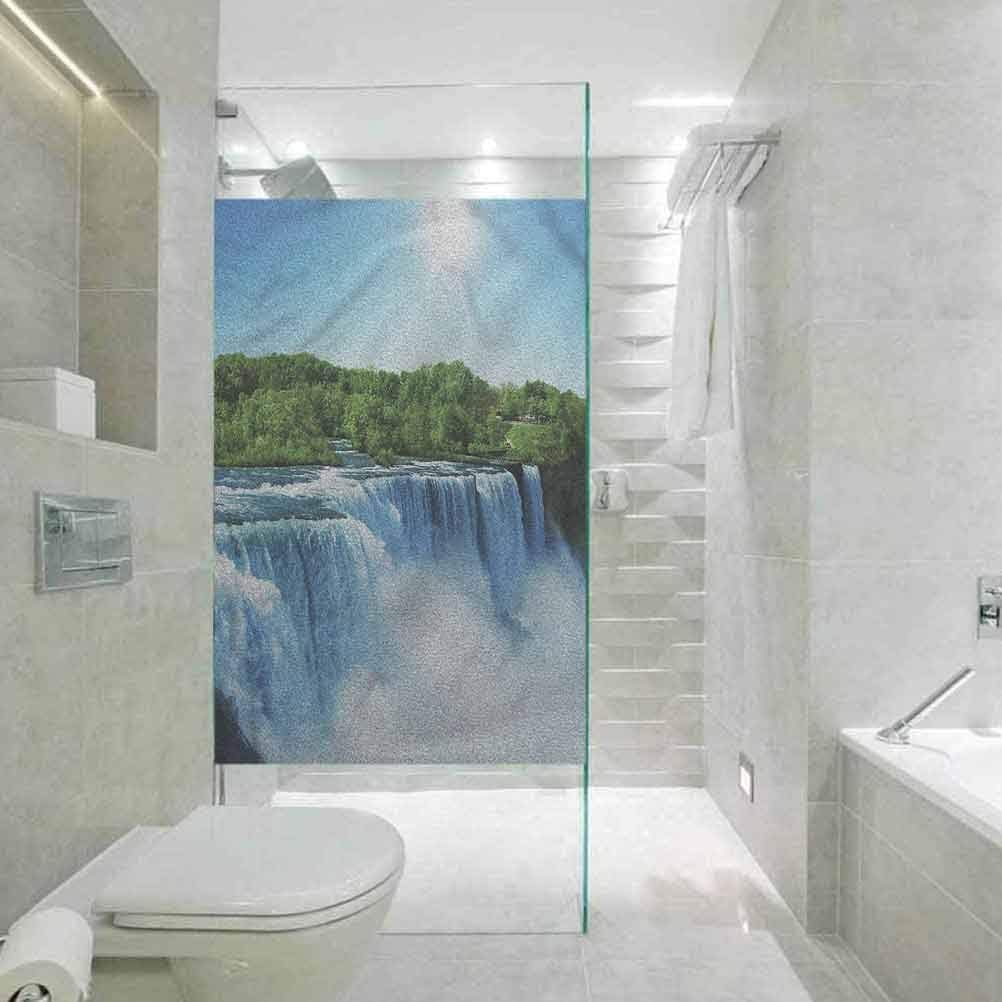Privacy Film Frosted Window Film, Waterfall Flowing Water in a River
