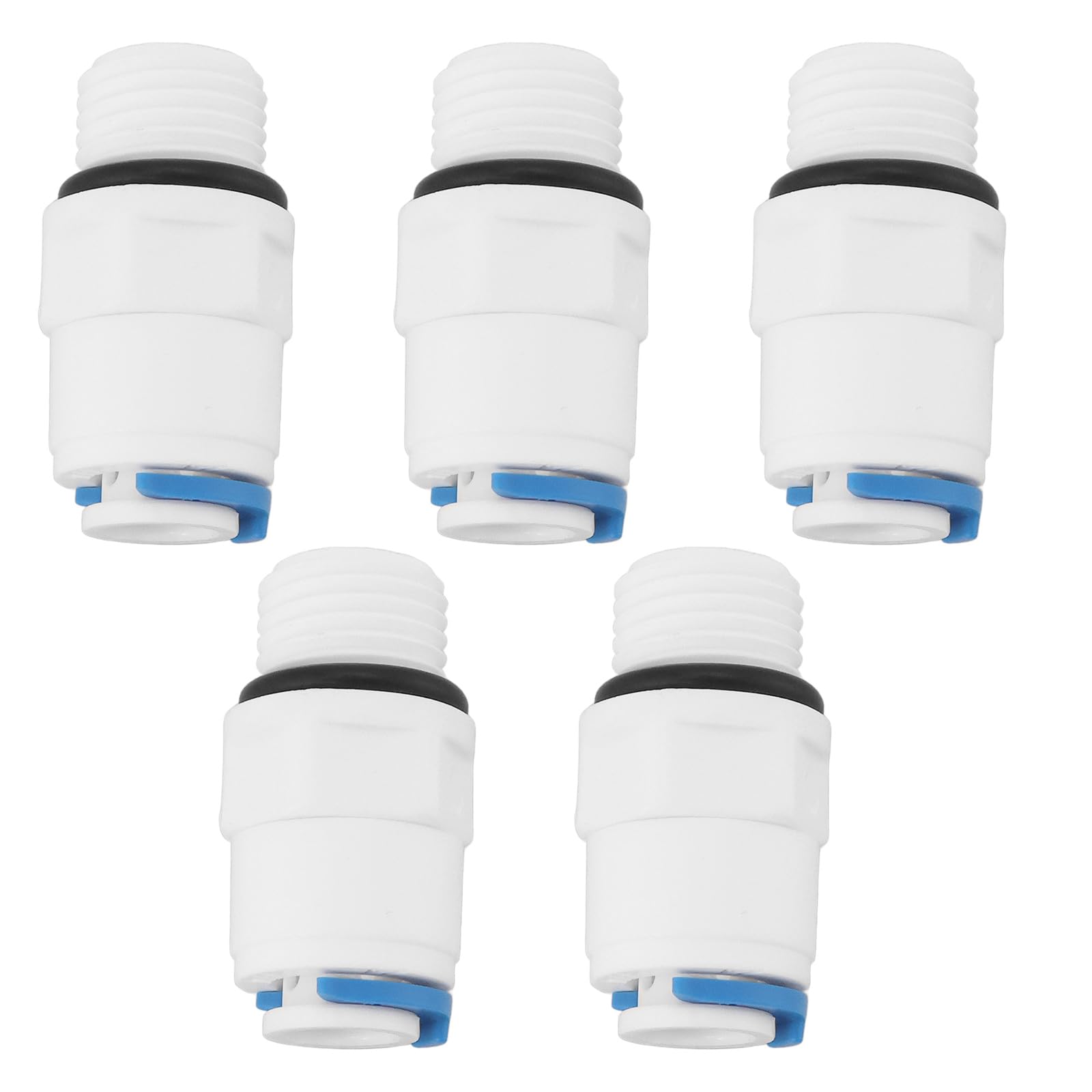 eMagTech 5pcs 1/4 Male Thread to 1/4 Straight Connector Pushfit Fittings for Installing Replacement Filters Filter Housings Reverse Osmosis Water Filtration Systems