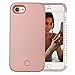 iPhone 7 Case, iPhone 8 Case, AUYOUWEI LED Illuminated Selfie Light Case Cover [Rechargeable] Light Up Luminous Selfie Flashlight Cell Phone Case for iPhone 7 / 8 (Rose Gold)