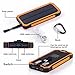 Solar Charger with 6LED Flashlight 15000mAh Solar Power Bank Dual USB External Battery Charger Cell Phone Battery Pack Outdoor Backup Charger for Bluetooth iPhone HTC Nexus Camera Tablet-Orange