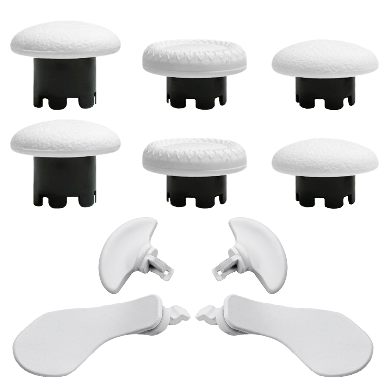 10-in-1 Metal Thumbsticks Replacement for PS5 Dualsense Edge Controller,4 Metallic Back Paddles Triggers Buttons Repair Parts for PS5 Edge Controller with 6 Analog Joysticks(White) [Video Game]
