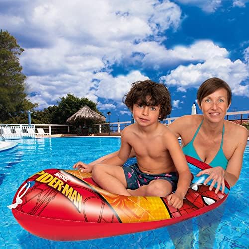 Toys - Spiderman Boat - Canotto con base gonfiabile, Gommone per Bambini, Misura 112 cm - PVC Termosaldato Resistente - 16930
