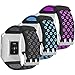 SKYLET for Fitbit Ionic Bands, 3 Pack Soft Breathable Accessories Wristbands Fitbit Ionic Bracelet Buckle (No Tracker)[3PC: Black-Blue&Black-Purple&Black-Pink]