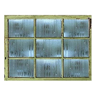 Window View Wall Mural - Raindrops on The Glass - Vintage Style Wall Decor - Peel and Stick Adhesive Vinyl Material - 36x48 inches