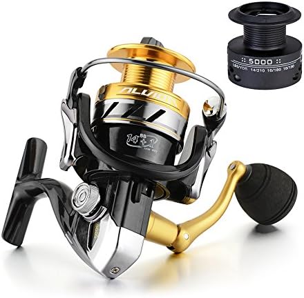 Gosccess Spinning Reel Stainless Steel Fishing Reels 14+1BB Left/Right Interchangeable Saltwater Fishing Reel Comes with Spare Spool(4000)