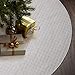 ANOTHERME Deluxe Christmas Tree Skirt Holly Leaves Embroidery Border 48 inch (khaKi)