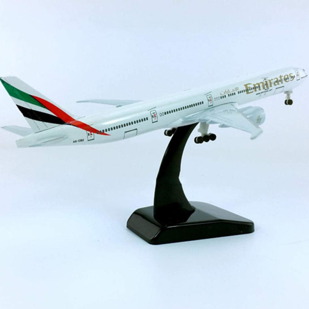 LKHJ 18cm 1/400 collectible 777-300 Emirates airlines solid airplane model toys aircraft diecast plastic model