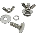 Scuba Choice Tech Diving Stainless Steel Butterfly Screw Bolts and Wing Nuts for Backplate (1-Pair)