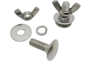 Scuba Choice Tech Diving Stainless Steel Butterfly Screw Bolts and Wing Nuts for Backplate (1-Pair)