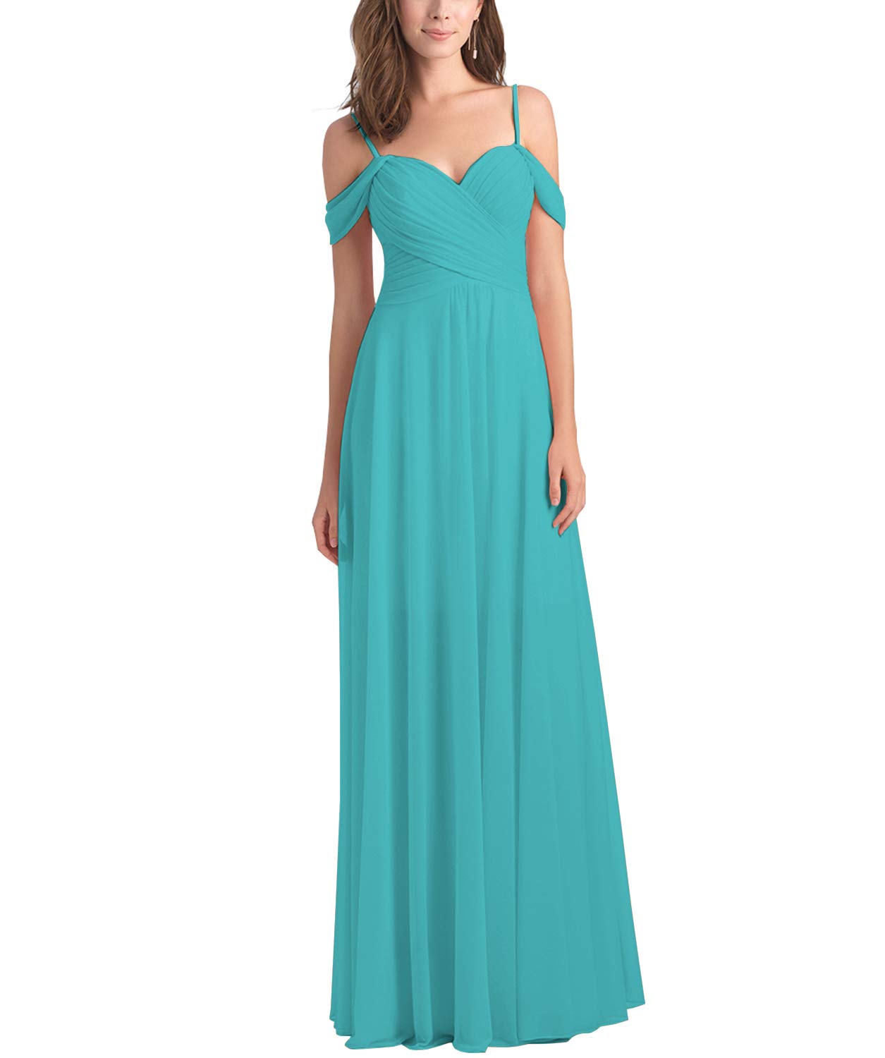WuliDress Women's Off The A Line Bridesmaid Dress Ruched Prom Party