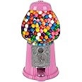15” Gumball Machine with Coin Bank - Bubble Gum Machine Candy Dispenser with Glass Globe and Metal Base - Vintage Style Gum Ball Vending Dispenser by Great Northern Popcorn (Pink)