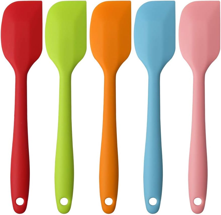 kuou 5pcs Small Silicone Spatula Heat Resistant Non-Stick Baking Kitchen