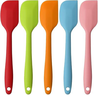 kuou 5pcs Small Silicone Spatula Heat Resistant Non-Stick Baking Kitchen