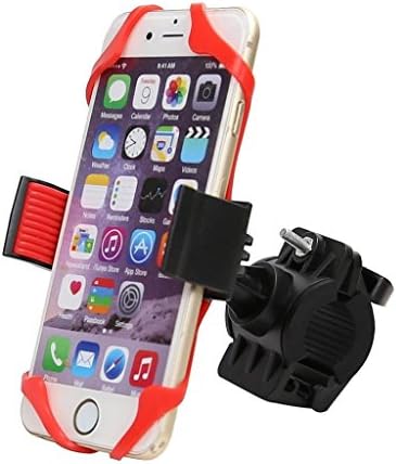 Bike Phone Holder Cellphone Mount - Motorcycle Bicyle Handlebars Adjustable Fits iPhone 6s, 6s Plus, iPhone 7, 7 Plus, Galaxy S7, S6, S5, GPS Device Holds Phones Up To 3.5" Wide (Red)