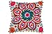 Trade Star 100% Cotton Spring Pillow Cover Beautiful Embroidered Pom Pom Cushion Cover Fall Decor Cushion Case Decorative Handmade 16x16 Inches Modern Sofa Throw Pillow Cover (Pattern 1)