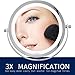 Moon Moon 7-Inch LED Lighted Wall Mount Makeup Mirror with 1X/3X Magnification，Double-Sided Lighted Makeup Mirror